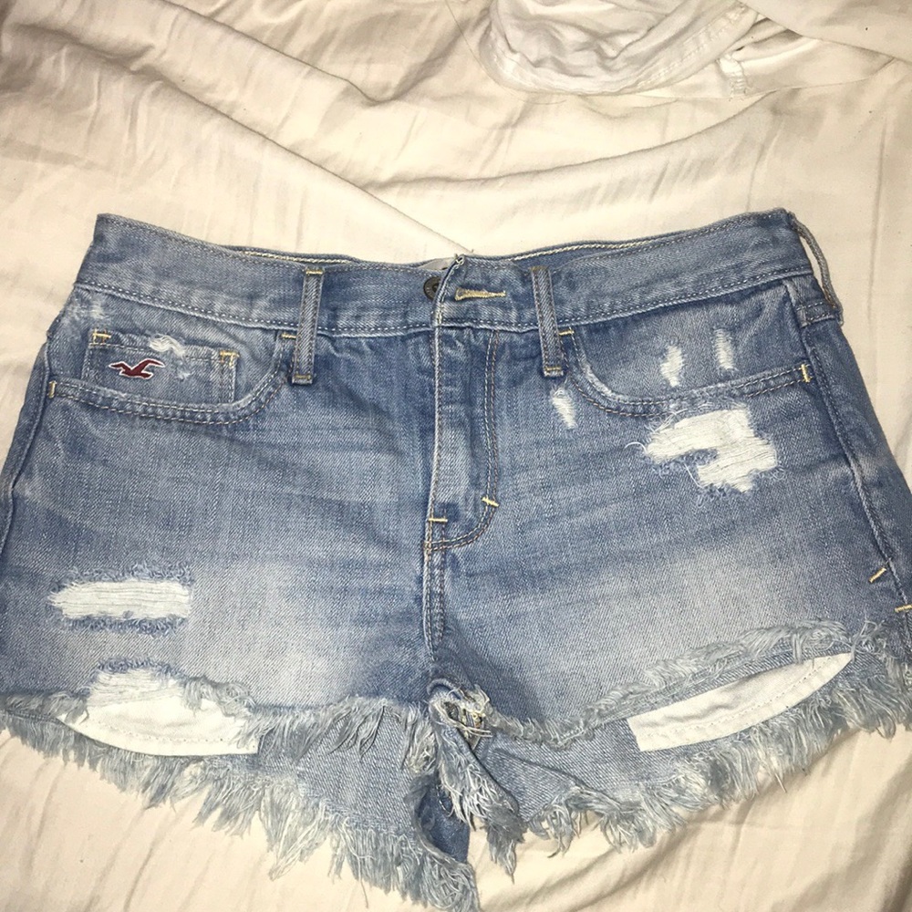Distressed Blue Jean Shorts